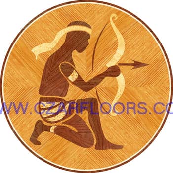 Flooring inlay: Sagittarius Wood Medallion